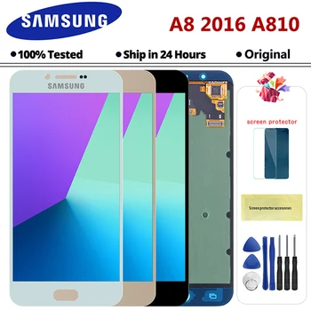 

A810 Display SUPER AMOLED For Samsung Galaxy A8 2016 A8100 A810 LCD Display Touch Screen Digitizer Assembly Replacement A8 LCD