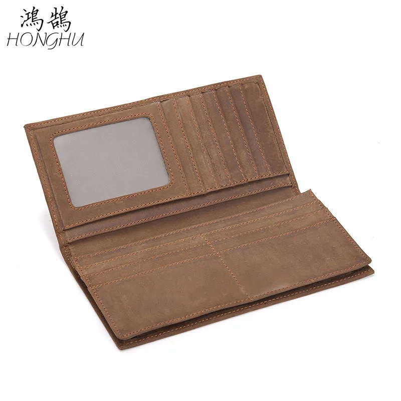 

MEN'S LONG Pattern Wallet Horse Leather Retro Leather Wallet Fashion Card Bit More Wallet