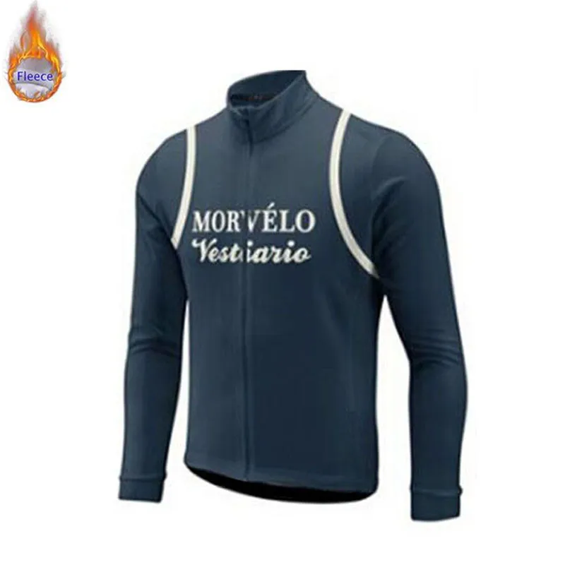 Maillot Ropa Ciclismo Morvelo Зима Велоспорт Джерси pro команда с длинным рукавом набор термо флис мужские гонки MTB велосипед одежда - Цвет: 13