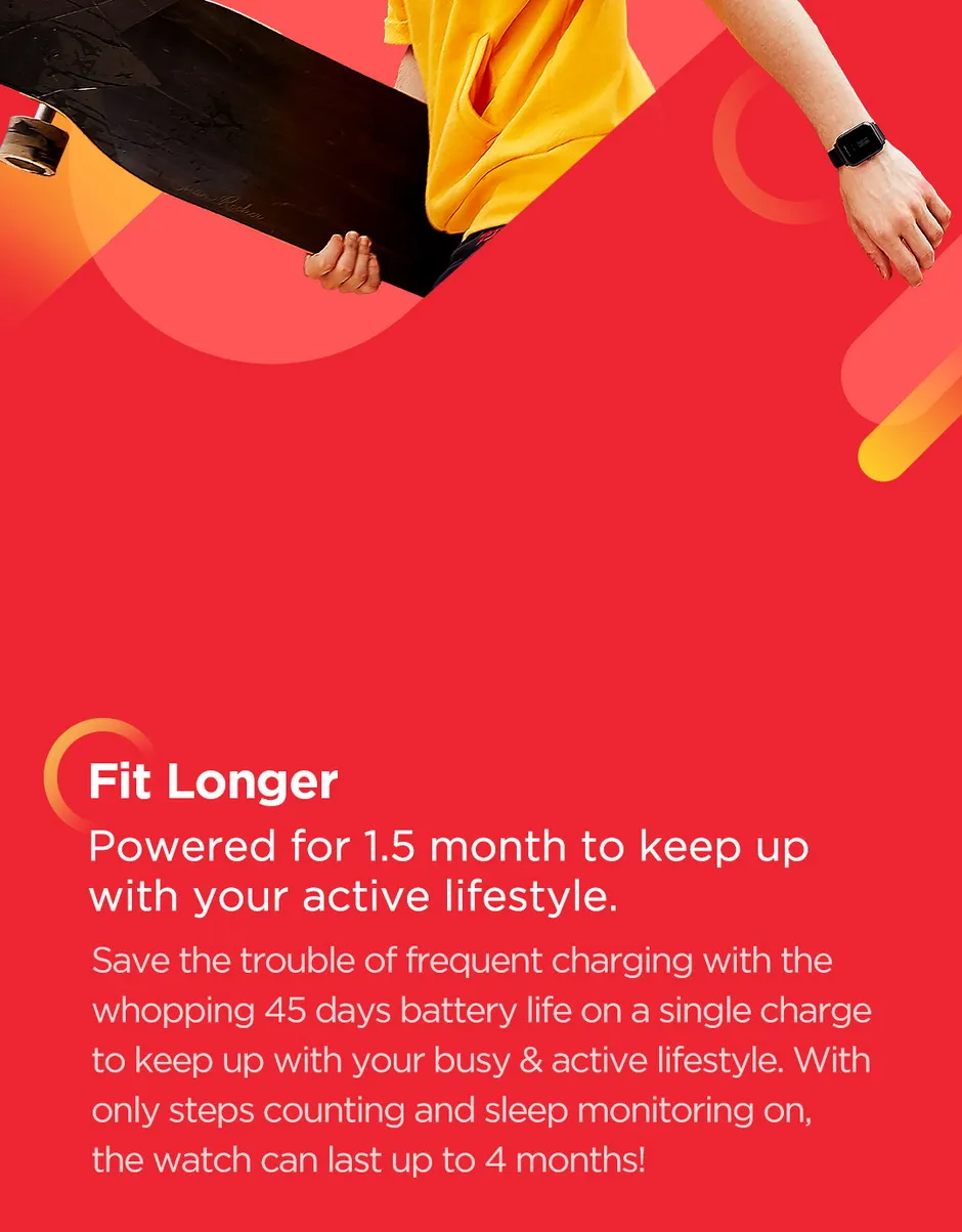 [] Оригинальные Смарт-часы Huami Amazfit Bip Lite 3 АТМ, водонепроницаемые, 45 дней в режиме ожидания, трекер сердечного ритма, умные часы