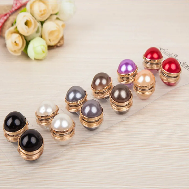 

Exquisite Strong Magnet Pearl Silk Scarves Buckle Magnetic Snap Muslim Style Silk Scarves Head Accessories Small Jewelry