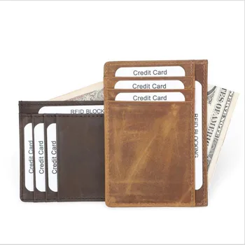 

2019 Anti-theft Card Set Magnetic frid Personality with Key Ring Dollar Clip Anti Scanning Leather Wallet