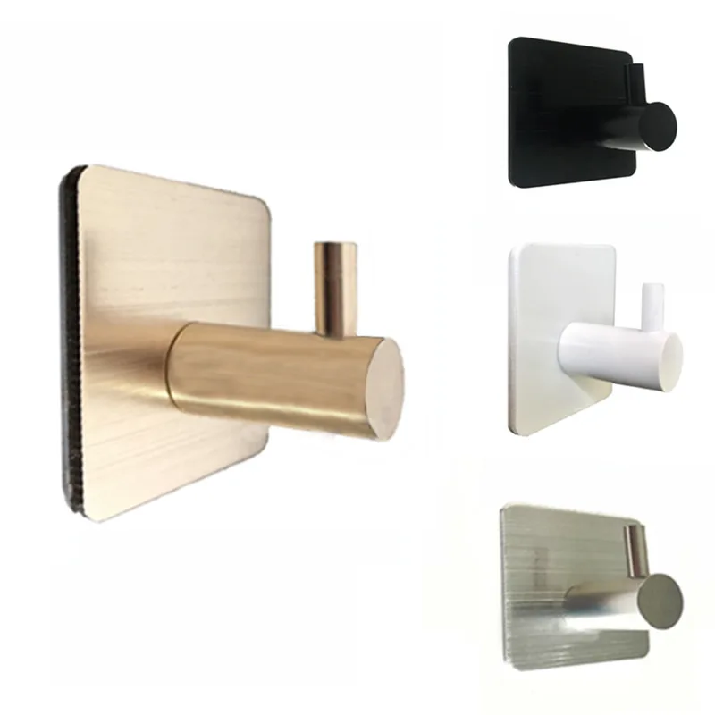 Gancho autoadhesivo para puerta de pared de cocina, colgador de toallas para baño, ganchos de aluminio
