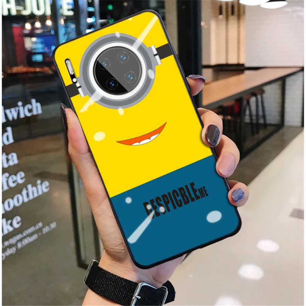Модный мультяшный 3D чехол для телефона с миньонами для huawei mate 30 Pro Роскошный чехол из закаленного стекла для huawei mate 30 чехол для телефона