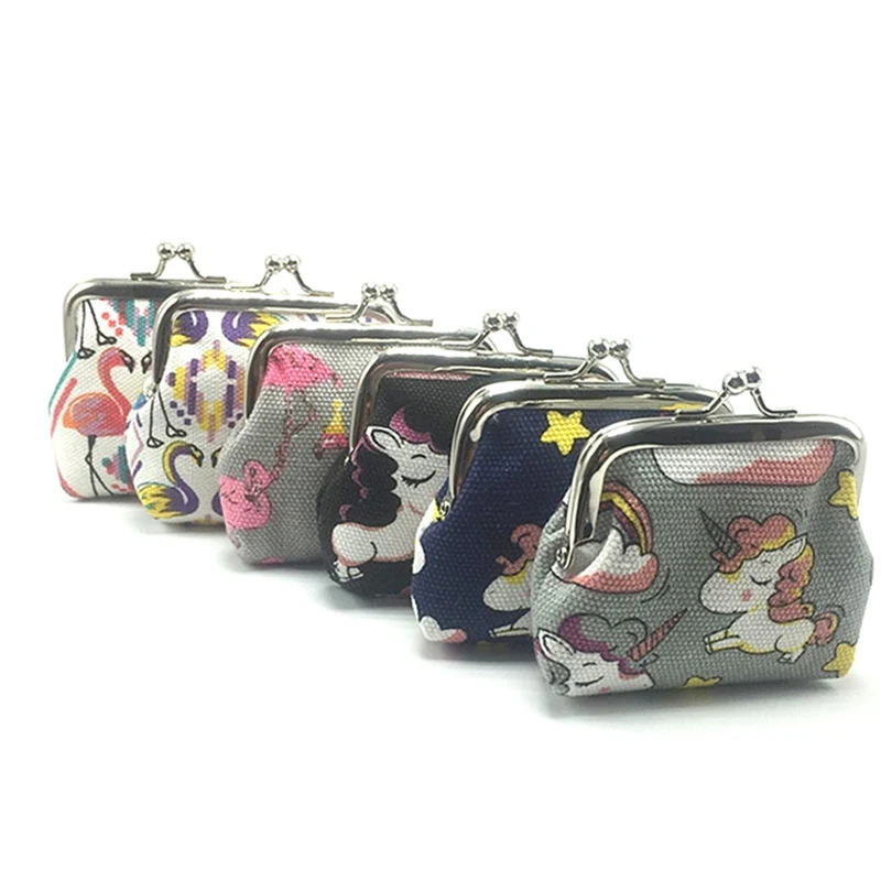 

1 PC Mini Unicorn Printed Coin Purse Canvas Money Wallet Coin Pocket Purse Wallet Kids Birthday Party Gift Handbag Dropship New