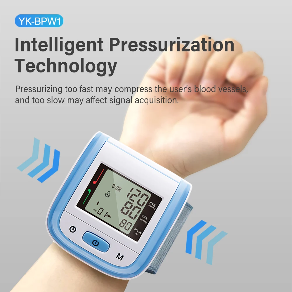 Digital Blood Pressure Monitor Wrist Cuff - Fully Automatic Wrist Pressure Monitor for Home