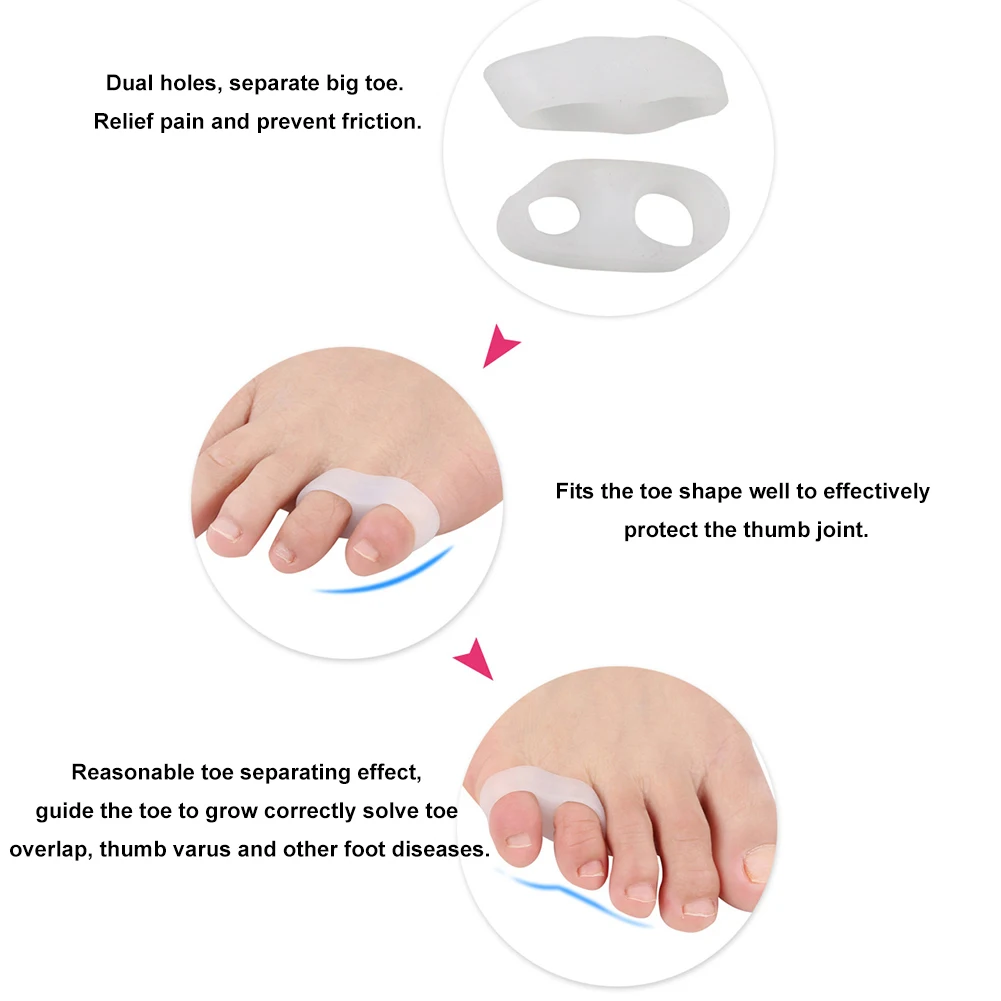 1 Pair Silicone Gel Little Toe Separator Hallux Valgus Bunion Guard Finger Bunion Corrector Adjuster Foot Care