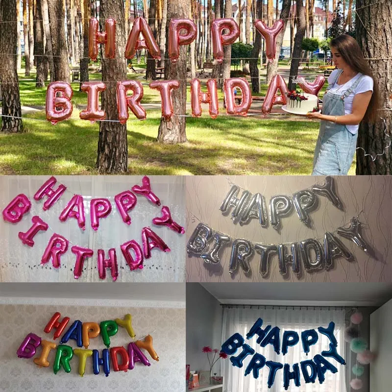 FELIZ CUMPLEANOS русские письма с поздравлениями с днем рождения Alphabe розовое золото фольги воздущные шары Детские игрушки День рождения воздушные шары вечерние Baloon