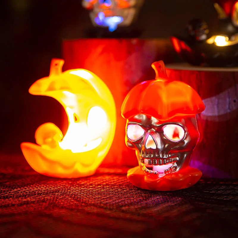 

1pcs Halloween Decoration Home Decor Pumpkin Skull Candle Light Scary LED Light Party Supplies Lantern Lamp Horror Props Kid Toy