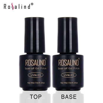 

ROSALIND Black Bottle 7ML Top Coat and Bace Coat Nail Polish Nail Art Nail Gel Polish Semi Permanent Soak-Off Glue Top& Base