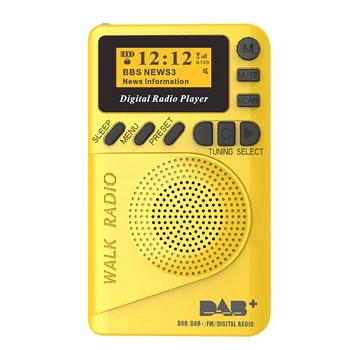 

Clear LCD Display Multifunction DAB Mini Pocket Digital Radio USB Charging ABS Durable MP3 Music Player Portable FM Audio