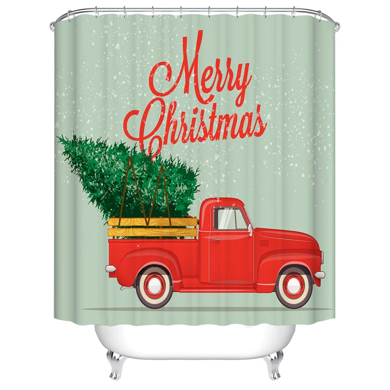 Плесени доказательство для ванной занавески экран cortinas de bano para navidad украшения Рождественские принты занавески для ванной DW187