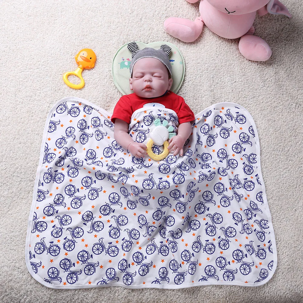 

CYSINCOS Multi-function Baby Blanket Soft Cotton Wrap Cloth Infant Stroller Cradle Quilt Bicykle Pattern Toddler Sleep Swaddle