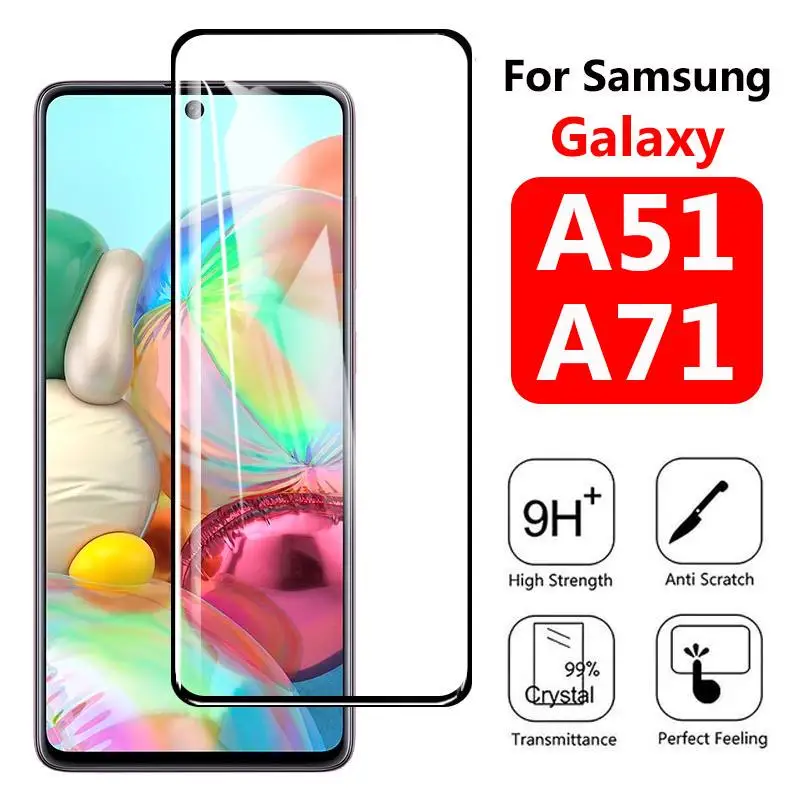 

2pcs protective glass For samsung galaxy a71 a51 a 51 71 51a 71a a515F a715F screen protector tempered glass Film a41 a31 a21