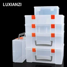 

Plastic Tool Storage Box With Locking Handle Removable Compartment Repair Hardware Tools Portable Case Shockproof