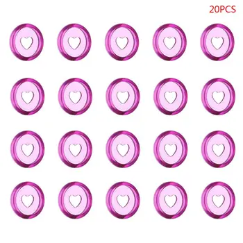 

20pcs 24mm Transparent Heart Binder Rings Mushroom Hole Loose Leaf Notebook Binding Plastic Disc Buckle Hoop