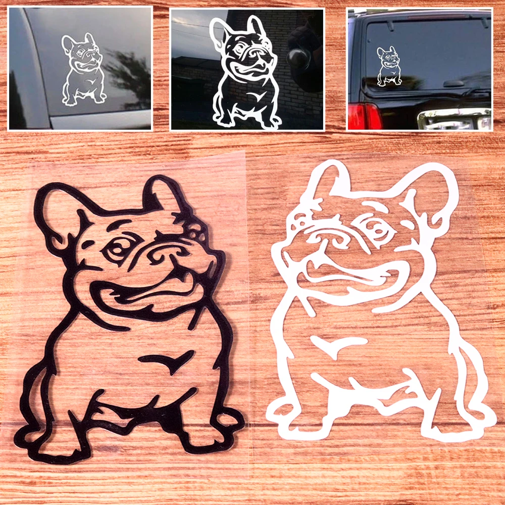 Wooeight 1Pc Universal Black White French Bulldog Car Auto Styling Sticker Decorative Decal Vinyl Cars Custom Window Door Wall (3)