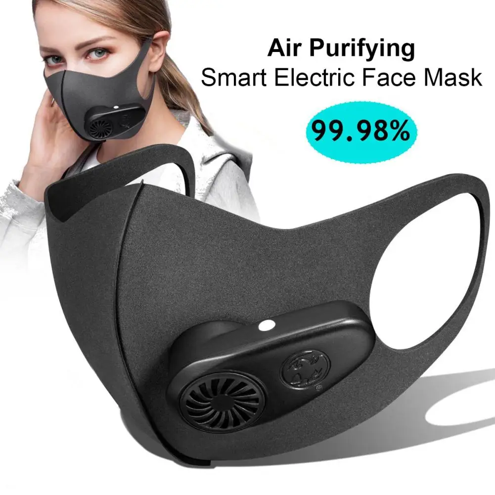 

Reusable Electric PM2.5 Dust Proof Anti Haze Sports Mouth Mask with Breather Valves
