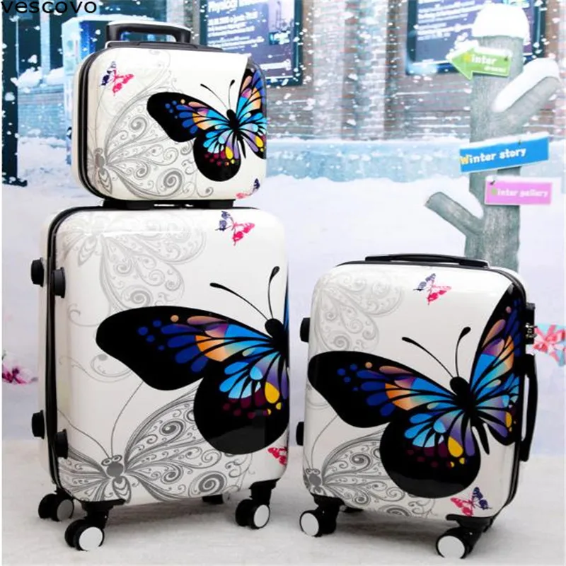 butterfly suitcase set
