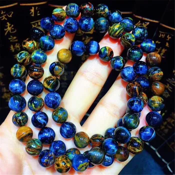 

8mm Top Natural Yellow Blue Pietersite Bracelet For Women Men Crystal Energy Gemstone Namibia Round Beads Stretch Jewelry AAAAA