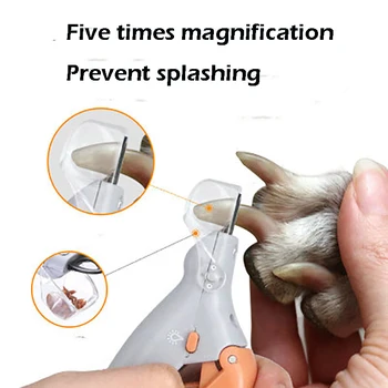 

Professional Pet Nail Clipper Scissors Magnifier Cleaning For Dog Cat Toe Claw LED Light Nail Trimmer Animals Pet Supplier