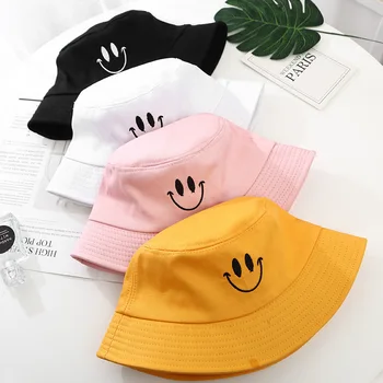 

Fashionable Hats Sun hat Smile Pattern Funny Embroidery Panama Men and Women's Summer Outdoor Hip-Hop Fisherman Hats Free Ship
