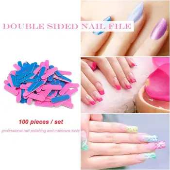 

Affordable Easy Use 100pcs Nail Files Non-slip Wear Resistant Sandpaper Beauty Makeup Fingernail Polishing DIY Nail Art