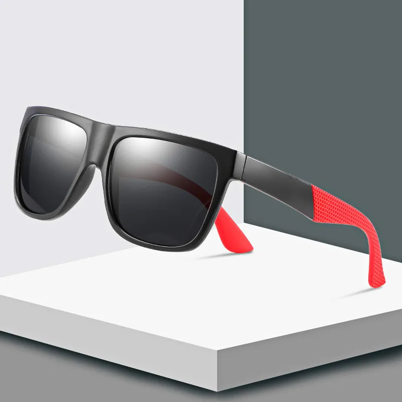 

Brand design Vintage men's large frame Ultralight square UV400 polarized sunglasses driving outdoor sports mirrors male goggles