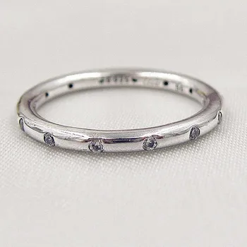 

Original Rose Golden Sparkling Droplet Stack Rings For Women 925 Sterling Silver Ring Wedding Party Fine Diy Jewelry Gift