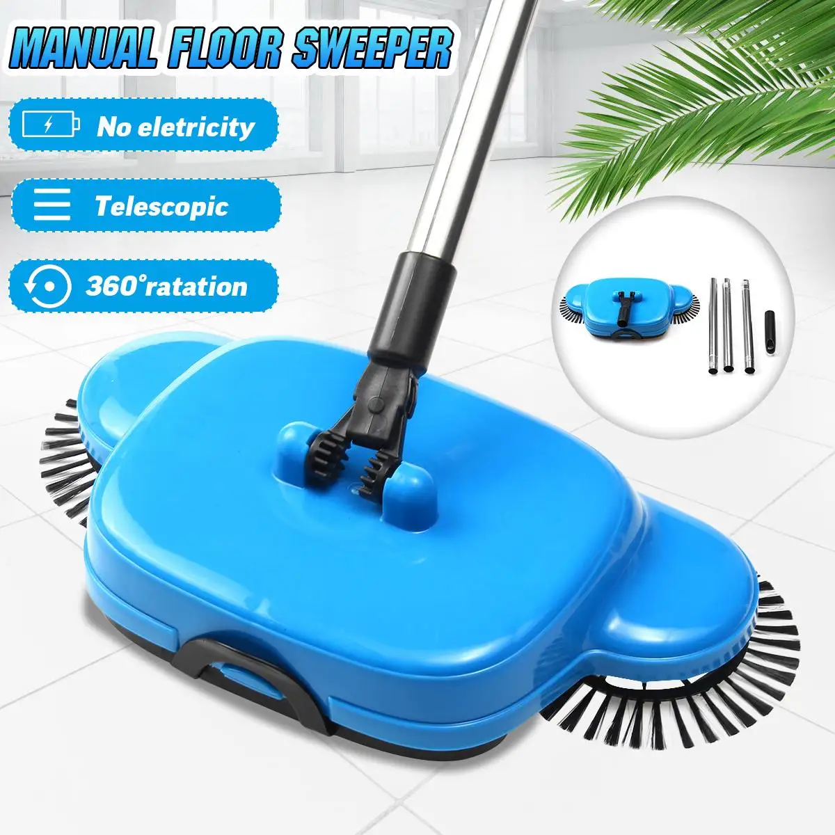 

Stainless Steel Hand Push Sweepers Sweeping Machine Push Type Hand Push Magic Broom Sweepers Dustpan Household Cleaning Tools