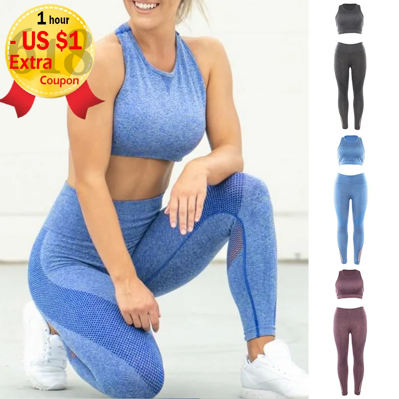 

Vertvie Women Seamless Yoga Set Fitness Sportswear Female Gym Leggings Push Up Padded Sport Bra Solid Tracksuit Workout Clothes