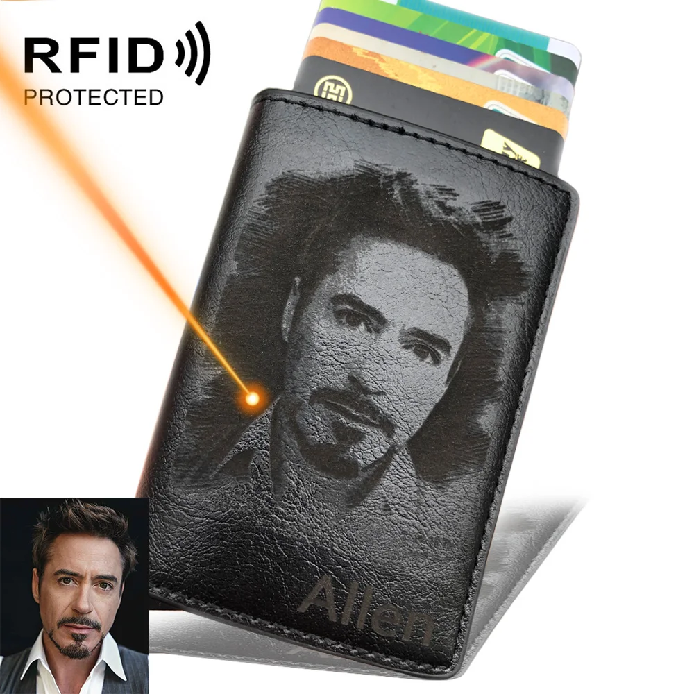 Мужской кожаный кошелек с отделением для кредитных карт и RFID защитой|Держатели
