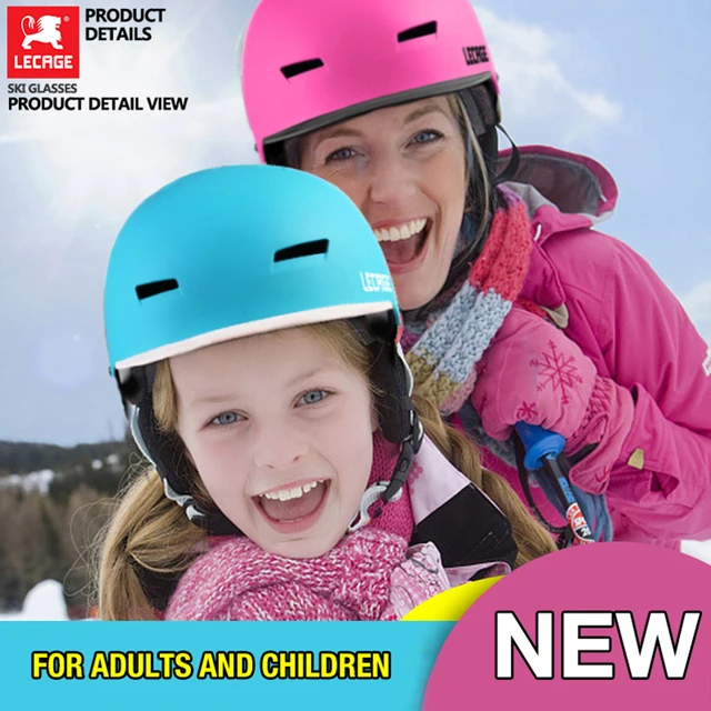 US $28.19 LECAGE ski Helmet skateboard men women kids adjustable safety protection outdoor sports colorful he