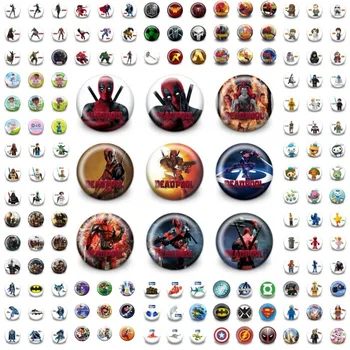 

900pcs Avengers Mario Deadpool Sesame Street Cartoon Pins Round Badges Pin Brooches Clothes Bagpack Accessories Party Favor