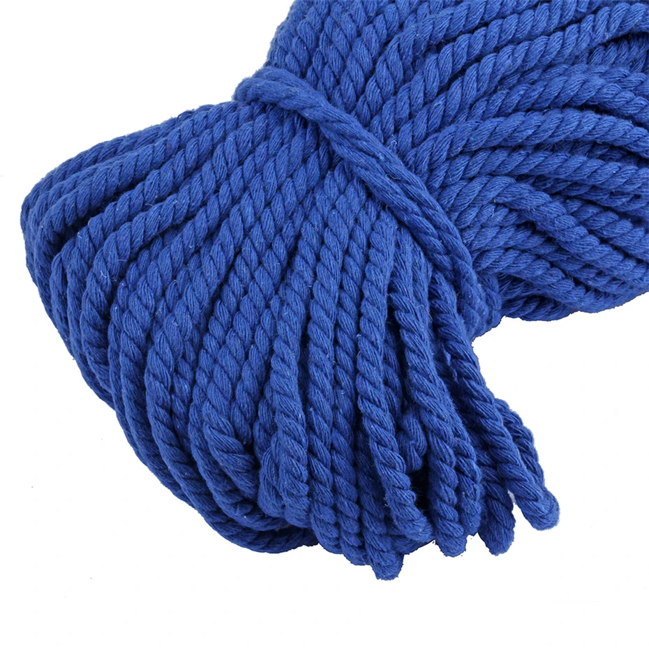 5 мм цветная хлопковая Веревка DIY 10 метров/рулон витой круглый хлопковый шнур хлопковая веревка для одежды витая веревка