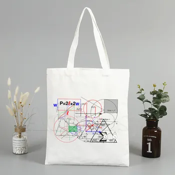 

Mathematical Formula Equation formula Men Tote Bag Unisex Canvas Bags Shopping Bags Printed Casual Shoulder Bag Foldable