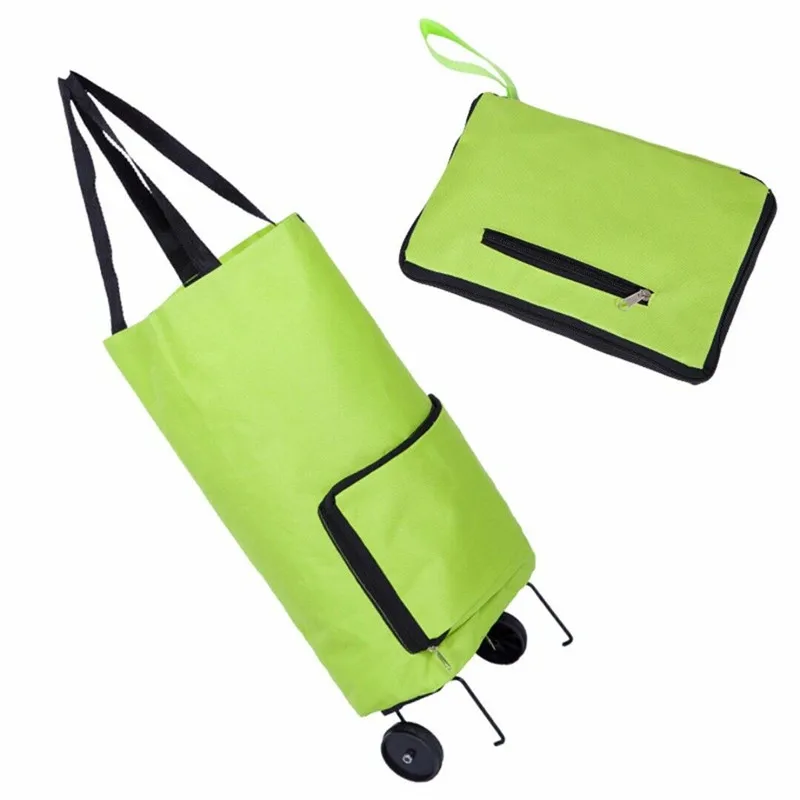 Многоразовая складная сумка для похода в магазин колесо для торговой тележки Легкая Складная Сумка дорожная тележка зеленая многофункциональная