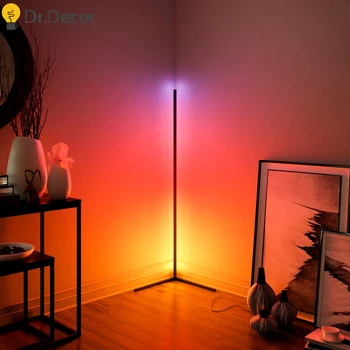 

Creative Corner LED Floor Lamp Floor Lights Interior Atmosphere Colourful Bedroom Living Room Decoration Wood Flooring Tall Lamp