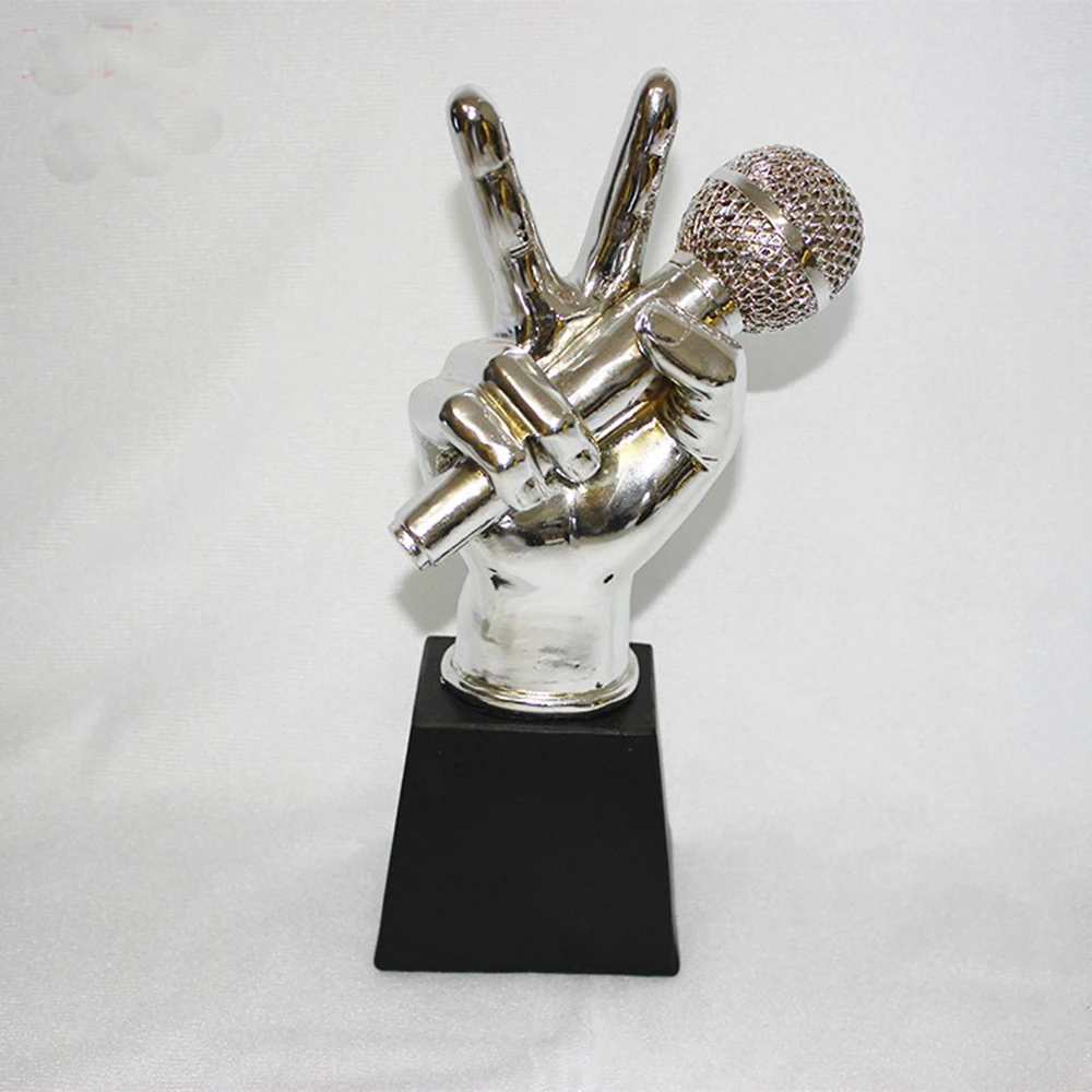 Voice Trophy Cup 28 см разнообразие шоу голос США музыкальные вентиляторы сувенир микрофон трофеи