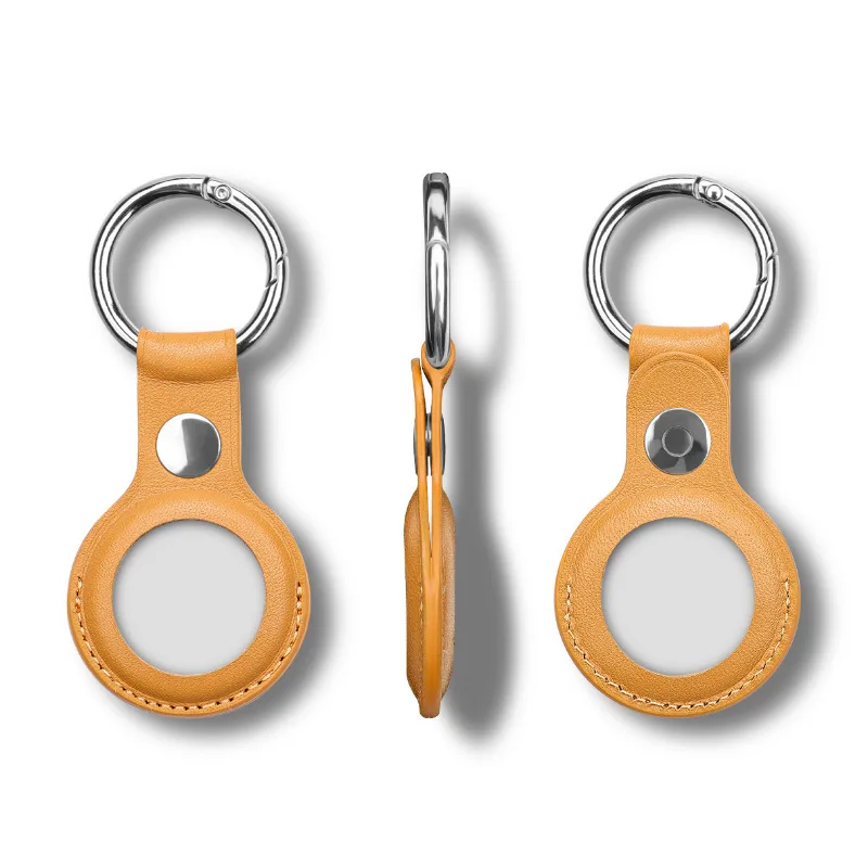 For Apple Airtags Case Leather Keychain Protective For Airtag Tracker Locator Device Anti-lost silicone airtag case smart tag case airtag case keychain
