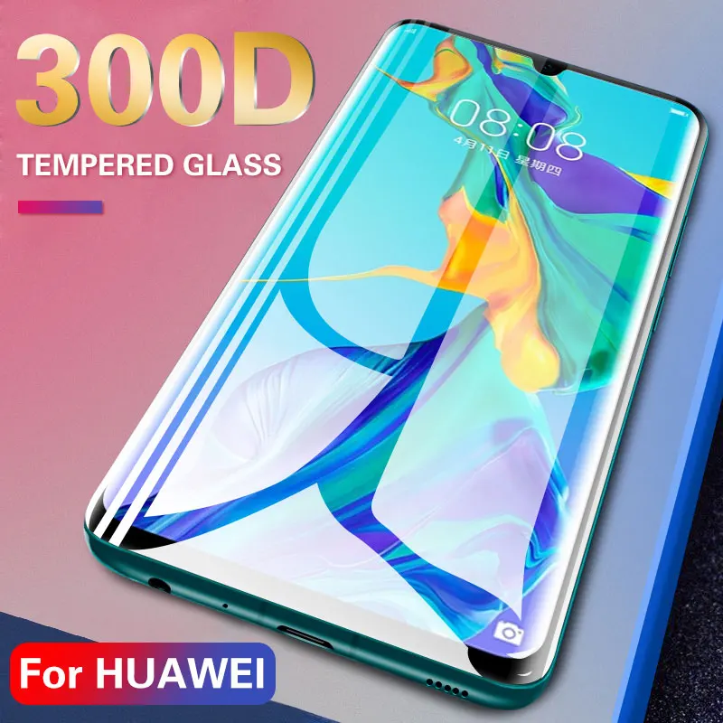 Закаленное стекло для Huawei P30 Pro защита экрана с закругленными краями Защитное Mate 8
