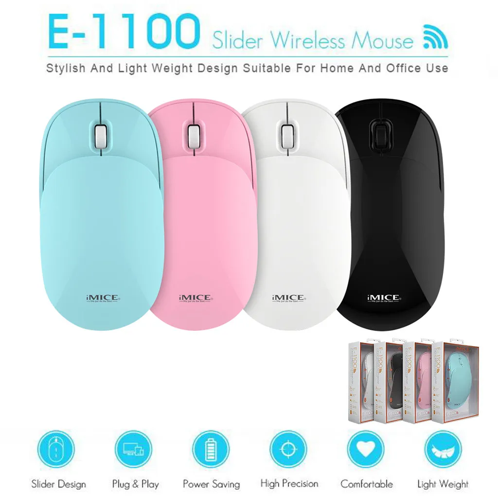 OMESHIN E-1100, бесшумная беспроводная мышь, 2,4 г, бесшумная кнопка, эргономичная мини-мышь, слайдер, бесшумная мышь, портативная, с ремнем, для офиса, ПК