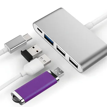 

3 Adapter USB Type C Hub support USB-C Dock with PD for MacBook Pro/Air Splitter Port 3.0 Splitter High Speed OTG Accessories