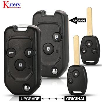 

kutery 10pcs/lot Modified Remote Flip Car Key Shell Case For Honda fit Accord Civic 2006-2011 CRV 2018 Pilot with Button Pad