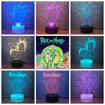 

Rick and Morty 3D LED Kids Night Light Cartoon Model Touching Table Lamp Colorful Desk Lamp Bedroom Decoration Child Best Gift