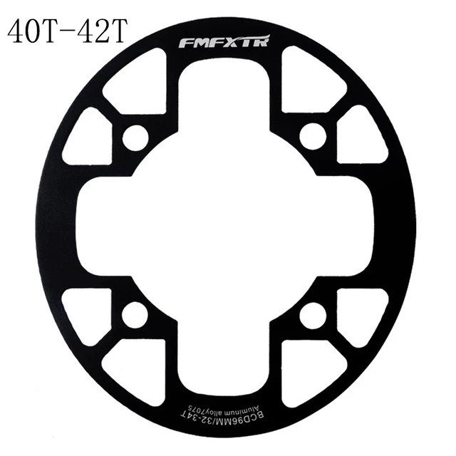 MTB фиксированной Шестерни Велоспорт Горный велосипед Звездочка Поддержка Рынок Защитная крышка большой 32 T/36 T/38 T/40 т/42 т шатунный палец для диаметра окружности болтов - Цвет: Oval-Black-40T-42T