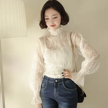 

Fashion Women Mesh Tshirt Sexy Sheer Transparent Turtleneck See Through T Top Summer Female T-shirts Women