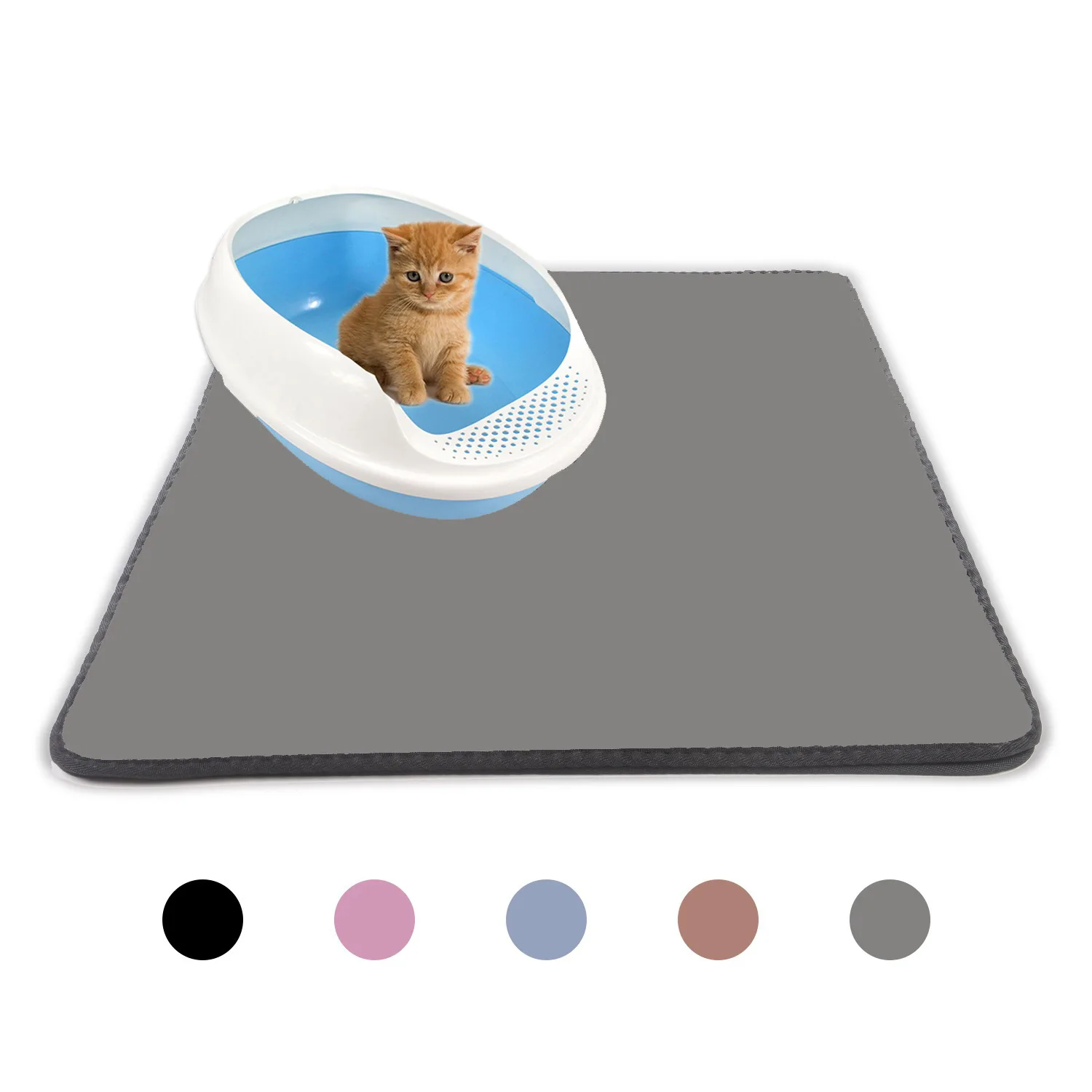 Коврик для кошачьего туалета, двухслойный дизайнерский водонепроницаемый коврик для кошачьего туалета