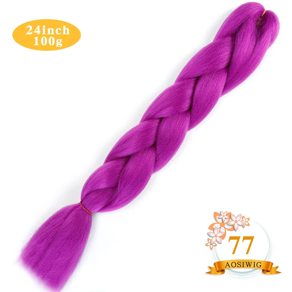 T1B/красный AOSIWIG 2" Ombre Jumbo синтетические плетеные волосы крючком 100 г/упак. афро оптом розовый синий фиолетовый синтетические волосы - Цвет: T1B/красный