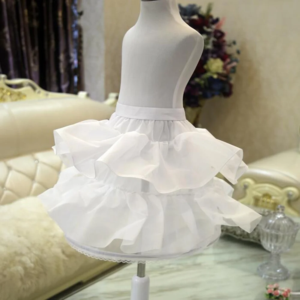 Высокое качество,, белая балетная юбка-пачка, фатиновая гофрированная короткая кринолиновая юбка для невесты, детский подъюбник для девочек, jupon